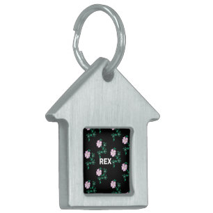Personalised Name Dog Rose - Rosa Canina Pet ID Tag