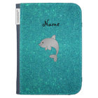 Personalised name dolphin turquoise glitter