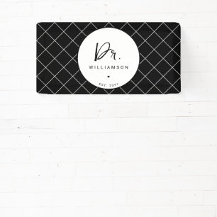 Personalised Name Dr Minimalist Doctor Graduation Banner