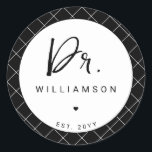 Personalised Name Dr Minimalist Doctor Graduation Classic Round Sticker<br><div class="desc">Personalised Name Doctor Medical School Doctoral PhD Student Graduation Gifts!</div>