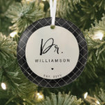 Personalised Name Dr Minimalist Doctor Graduation Glass Tree Decoration<br><div class="desc">Personalised Name Doctor Medical School Doctoral PhD Student Graduation Gifts!</div>