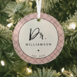 Personalised Name Dr Minimalist Doctor Graduation Glass Tree Decoration<br><div class="desc">Personalised Name Doctor Medical School Doctoral PhD Student Graduation Gifts!</div>