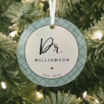 Personalised Name Dr Minimalist Doctor Graduation Glass Tree Decoration<br><div class="desc">Personalised Name Doctor Medical School Doctoral PhD Student Graduation Gifts!</div>