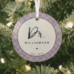 Personalised Name Dr Minimalist Doctor Graduation Glass Tree Decoration<br><div class="desc">Personalised Name Doctor Medical School Doctoral PhD Student Graduation Gifts!</div>
