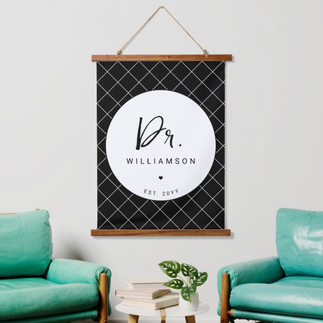 Personalised Name Dr Minimalist Doctor Graduation Hanging Tapestry (Living Room)