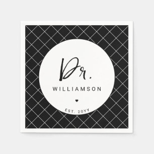 Personalised Name Dr Minimalist Doctor Graduation Napkin