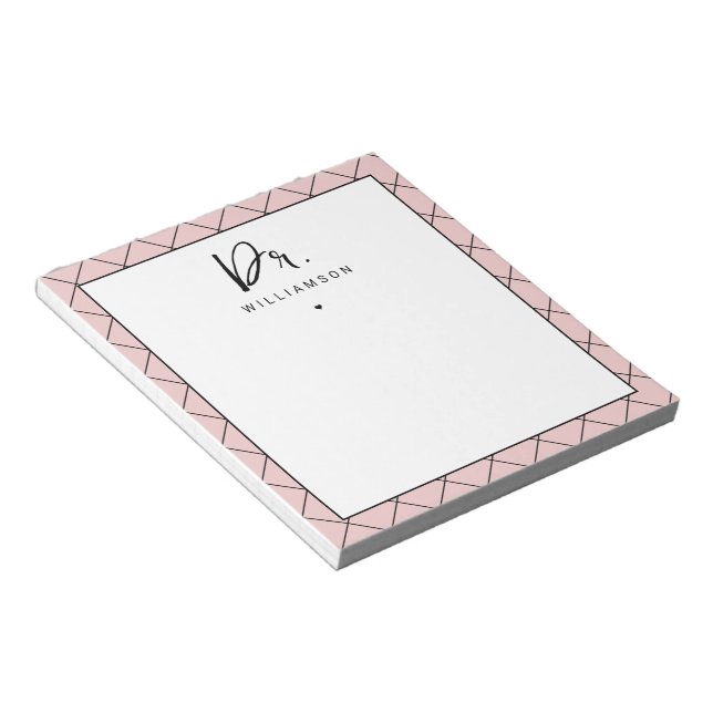 Personalised Name Dr Minimalist Doctor Graduation Notepad (Angled)