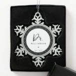 Personalised Name Dr Minimalist Doctor Graduation Snowflake Pewter Christmas Ornament<br><div class="desc">Personalised Name Doctor Medical School Doctoral PhD Student Graduation Gifts!</div>