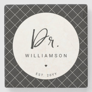 Personalised Name Dr Minimalist Doctor Graduation Stone Coaster