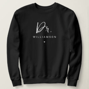 Personalised Name Dr Minimalist Doctor Graduation Sweatshirt