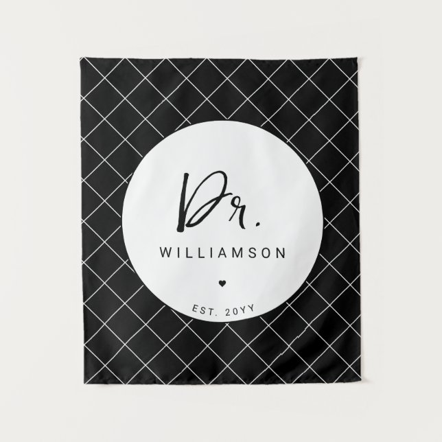 Personalised Name Dr Minimalist Doctor Graduation Tapestry (Front)