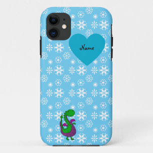 Personalised name dragon blue snowflakes Case-Mate iPhone case