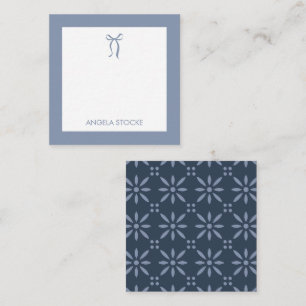 Personalised Name Dusty Blue Bow Card