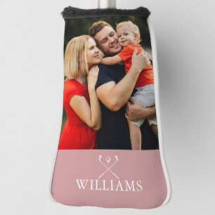 Personalised Name Dusty Rose Pink Photo Golf Head Cover