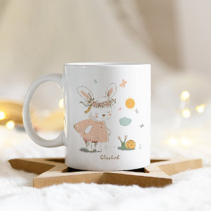 Personalised Name Easter Baby Rabbit Pattern Coffee Mug