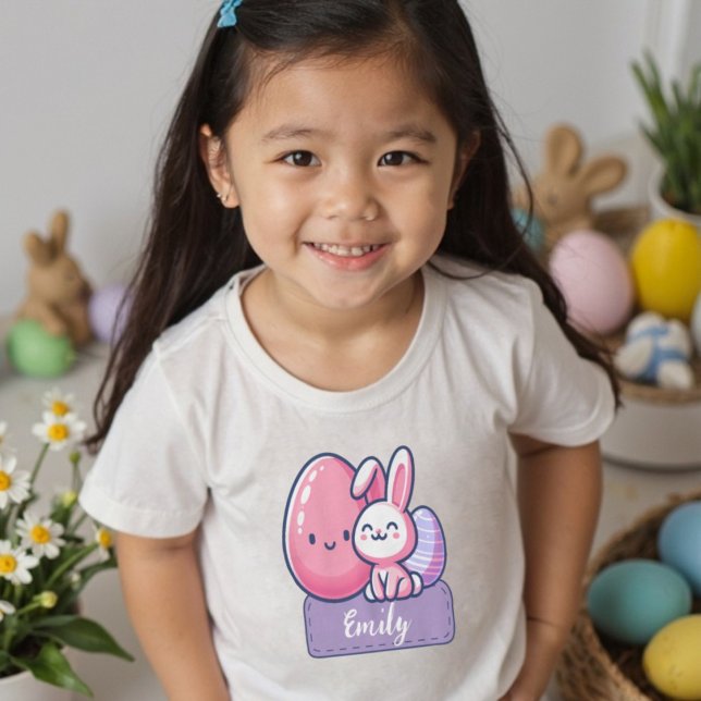 Personalised Name Easter Bunny Eggstra Cute Toddler T-Shirt (Personalized Name Easter Bunny Eggstra Cute Toddler T-shirt)