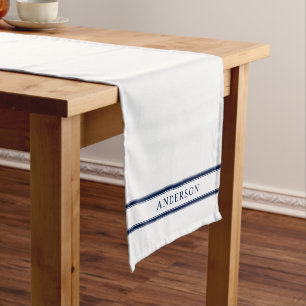 Personalised Name Editable Colour Double Stripes Long Table Runner