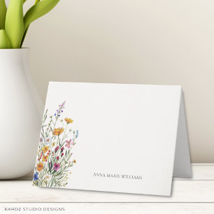 Personalised Name Elegant Boho Chic Folded Note Card