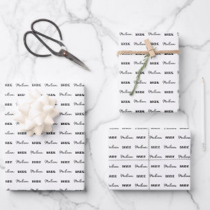 Personalised Name Elegant Bride To Be White Wrapping Paper Sheet