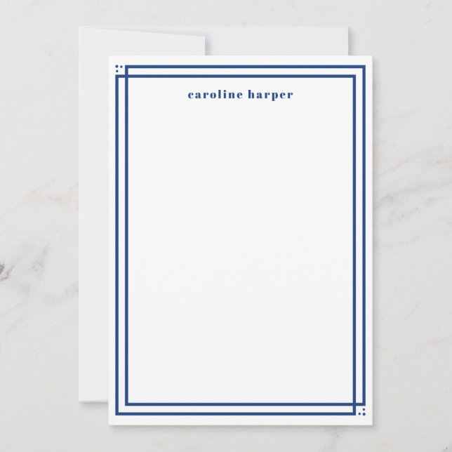 Personalised Name Elegant Navy and White Custom Card (Front)