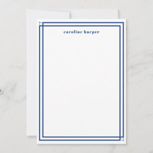 Personalised Name Elegant Navy and White Custom Card