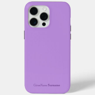 Personalised Name Elegant Simple Lavender Purple iPhone 15 Pro Max Case