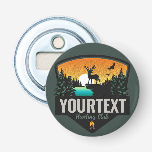 Personalised NAME Elk Hunting Wilderness Sunset Bottle Opener