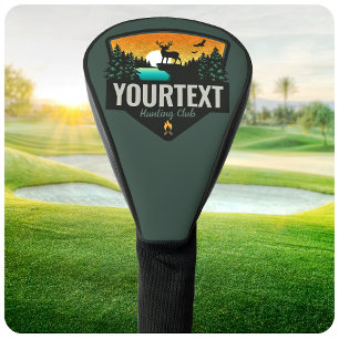 Personalised NAME Elk Hunting Wilderness Sunset Golf Head Cover
