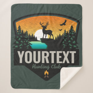 Personalised NAME Elk Hunting Wilderness Sunset  Sherpa Blanket