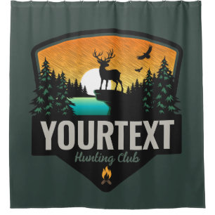 Personalised NAME Elk Hunting Wilderness Sunset Shower Curtain