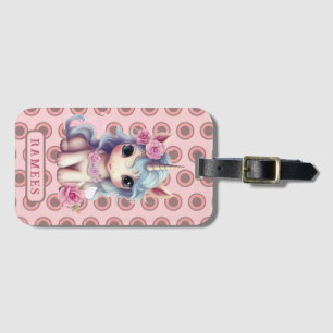 Personalised Name Fairy Baby Unicorn Sparkling Luggage Tag