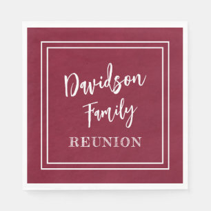 Personalised Name Family Event Burgundy Paper Napkin