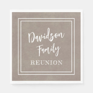 Personalised Name Family Event Taupe Paper Napkin