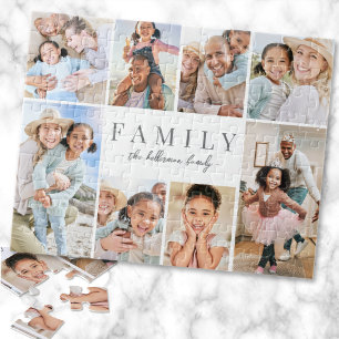 Personalised Name Family Photo Collage Jigsaw Puzzle