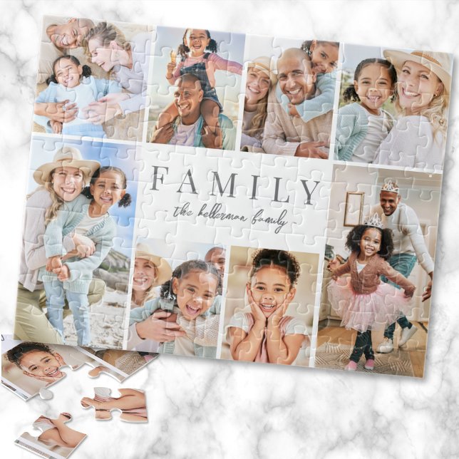 Personalised Name Family Photo Collage Jigsaw Puzzle (Personalized Name Family Photo Collage jigsaw puzzle)