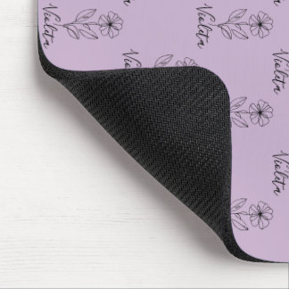 Personalised name February violet Birth Flower Mouse Pad