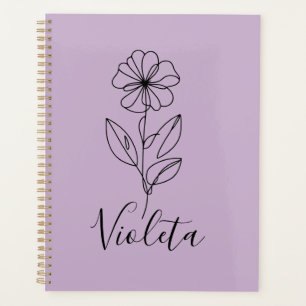 Personalised name February violet Birth Flower Planner
