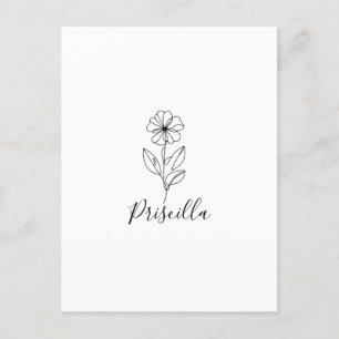 Personalised name February violet Birth Flower Postcard