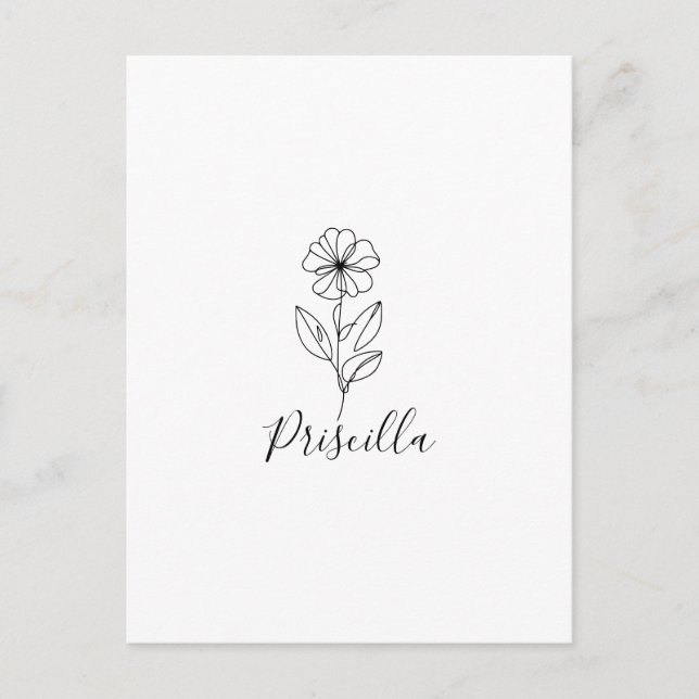 Personalised name February violet Birth Flower  Postcard (Front)