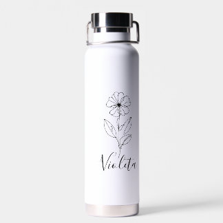 Personalised name February violet Birth Flower Water Bottle