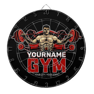 Personalised NAME Fitness Home GYM Weight Lifting Dartboard