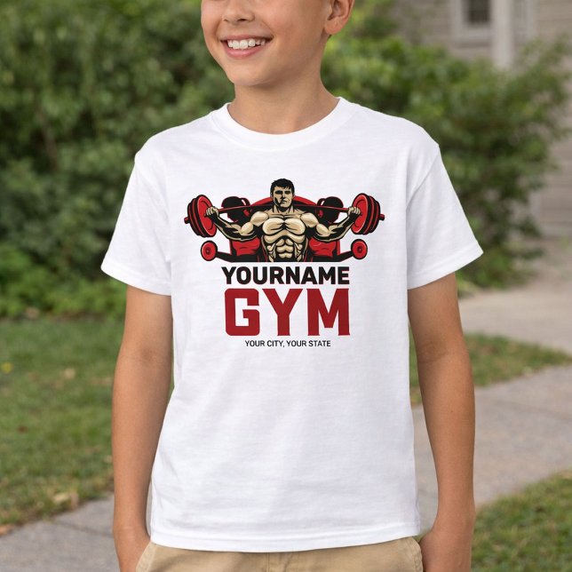 Personalised NAME Fitness Home GYM Weight Lifting  T-Shirt (Creator Uploaded)