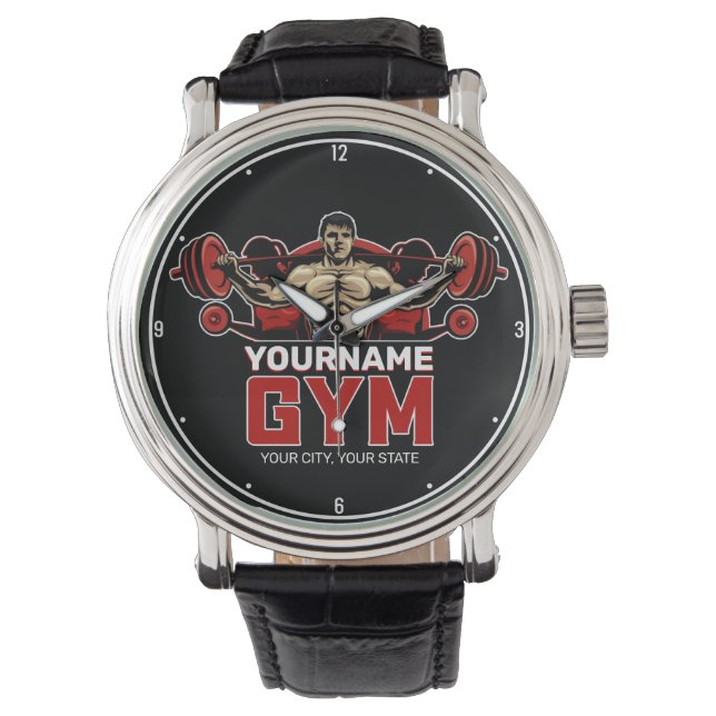 Personalised NAME Fitness Home GYM Weight Lifting  Watch (Front)