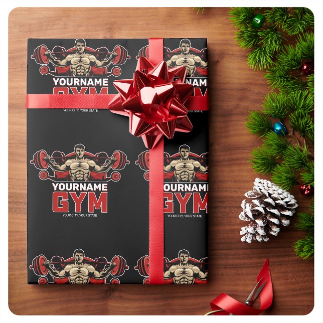 Personalised NAME Fitness Home GYM Weight Lifting  Wrapping Paper (Creator Uploaded)