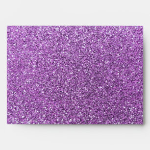 Personalised name flamingo purple glitter envelope