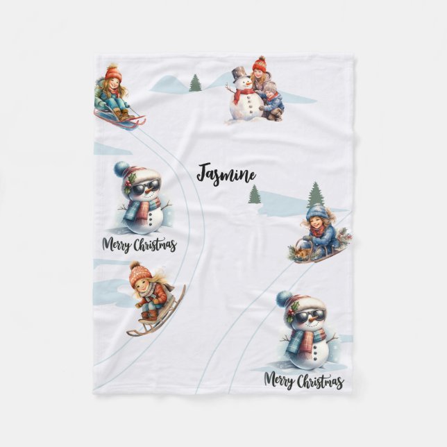  Personalised name Fleece Blanket (Front)