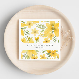 Personalised Name Floral Baby Shower  Napkin