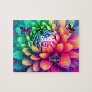 Personalised name Flower  Jigsaw Puzzle