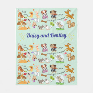 Personalised Name for Child & Pet Fleece Blanket