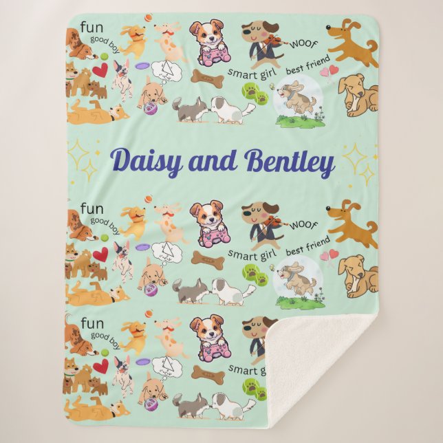 Personalised Name for Child & Pet Fleece Blanket (Front)